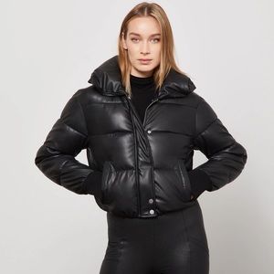 BCBG CLARA CROPPED MATTE PUFFER JACKET